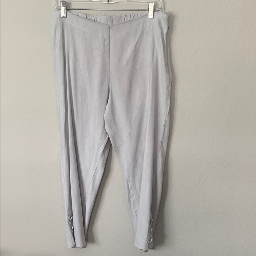 J. Jill Gray Dress Pants with Tapered Leg and Elastic Waistband